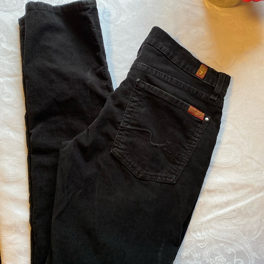 7 for All Mankind, size 27, black corderoy jeans
